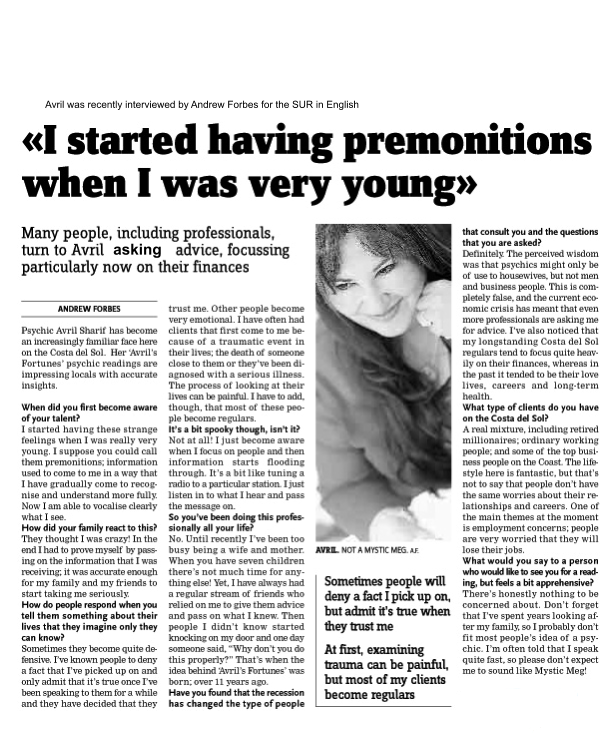 Press Avril was recently interviewed by Andrew Forbes for the SUR in English   asking